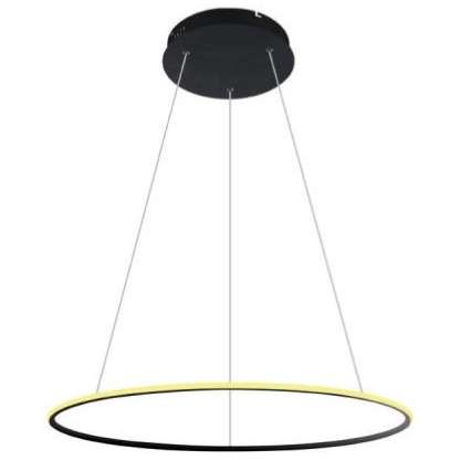 Wisząca LAMPA ring SLIM/000052/3000/B MDECO metalowa OPRAWA zwis LED 21W 3000K okrągły czarny