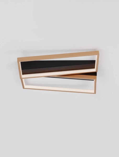 Nowoczesna lampa sufitowa Croix ramki LED 28W 3000K czarne złote