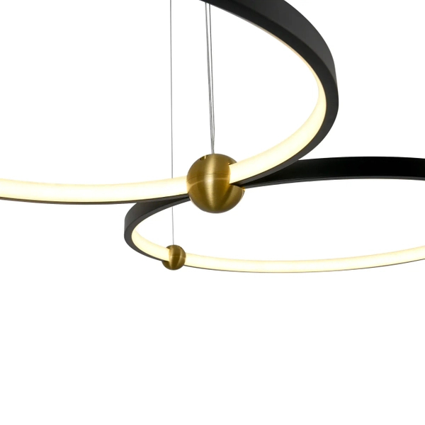 Pierścieniowa lampa wisząca Kido PL0139 Yaskr LED 34W 3000K mosiądz czarna