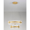 Podwójna lampa wisząca MAYO LE44226 LED 67W 3500K kryształowa złota
