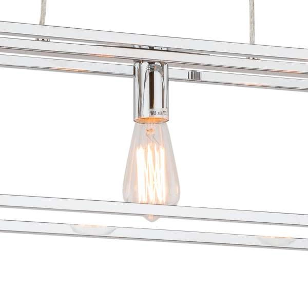 LAMPA wisząca SIGALO MD-BR4367-D3 CH Italux industrialna OPRAWA metalowy ZWIS prostokątna klatka loft chrom
