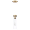 Wisząca lampa vintage Jodelle JOD0163 szklana tuba polerowany brąz