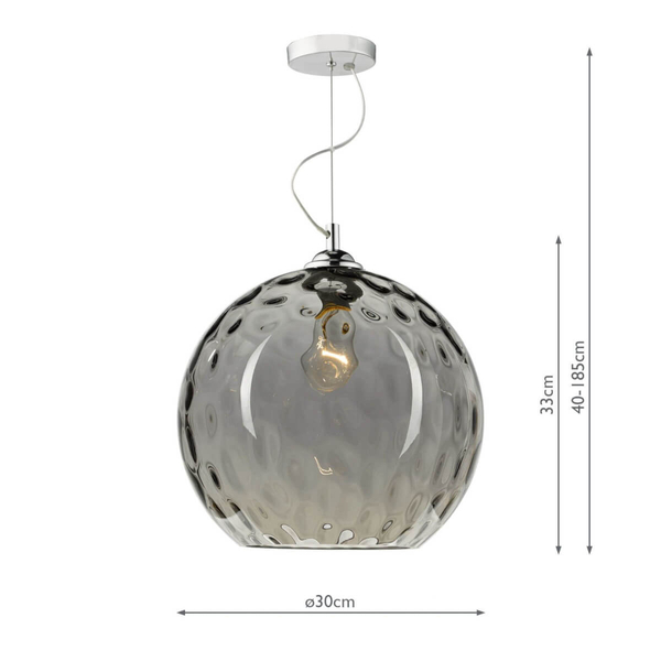 Lampa wisząca nad stół AULAX AUL0110 szklana przydymiony srebrny