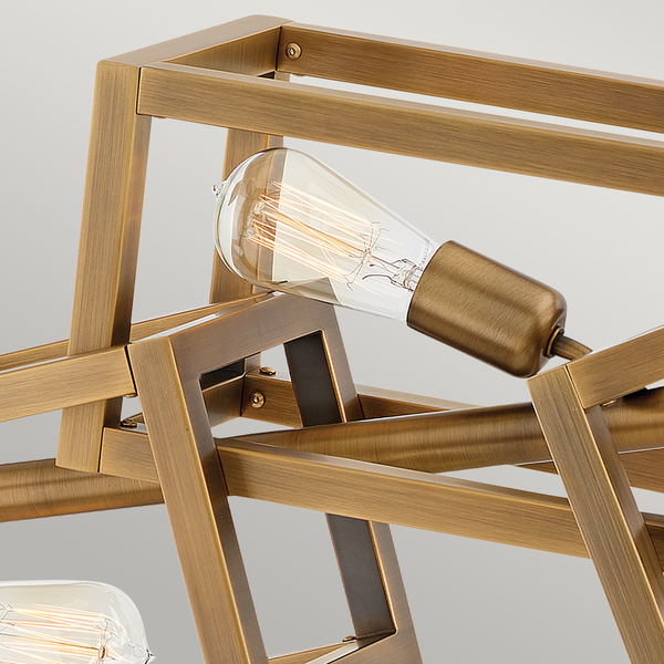 Podłużna lampa wisząca QN-ENSEMBLE6-BB metalowa brązowa