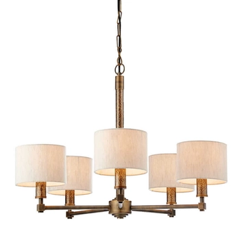 Wielopunktowa lampa wisząca Indara 71345 Endon z abażurkami brąz beżowa
