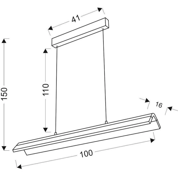 LAMPA wisząca CURACOA A0011-320 Candellux metalowa OPRAWA listwa LED 33W 4000K belka ZWIS podłużny brązowy