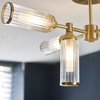 Sufitowa lampa L&-192213 Light& tuby szklane plisowane mosiądz