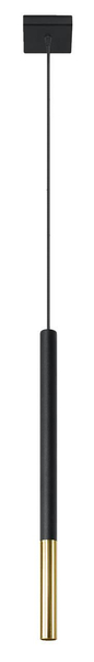 LAMPA wisząca SL.0891 tuba OPRAWA metalowa ZWIS okrągły czarny złoty