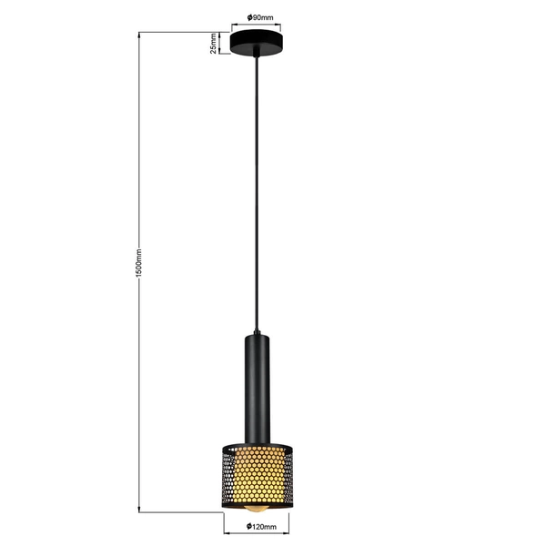 Salonowa lampa wisząca nad stół Amo LP-0702/1P BK metalowa czarna