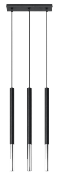 Wisząca LAMPA kaskada SL.0886 metalowa OPRAWA tuby ZWIS na listwie czarny chrom
