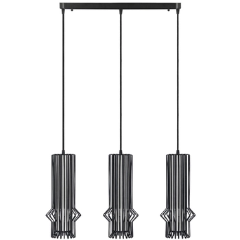 Loftowa LAMPA wisząca Sten 5106/3 BLACK Elem industrialna OPRAWA metalowe klatki ZWIS druciaki czarne