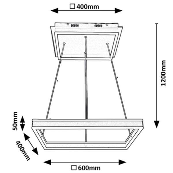 Czarna lampa wisząca Quadro 3085 ledowy ring 60W 4000K zwis nad stół