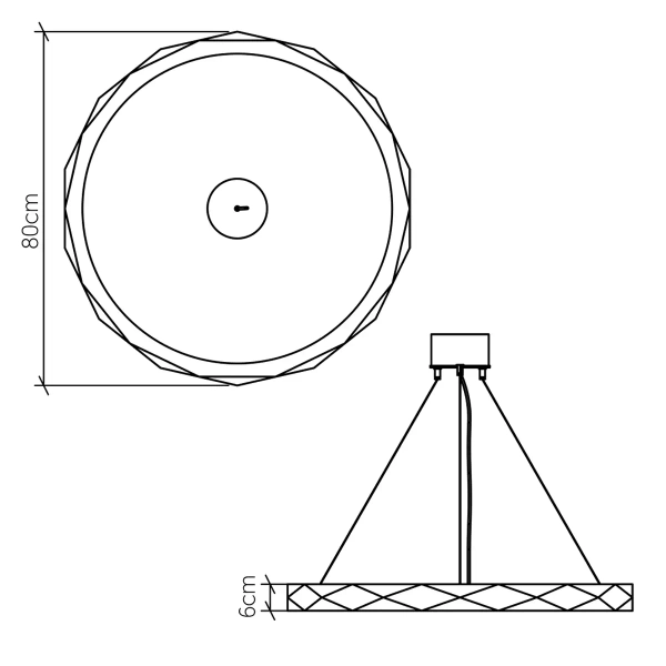 Wisząca lampa ring Angular QN-ANGULAR-RING-LED-80-TEAK LED 29W 3000K brąz