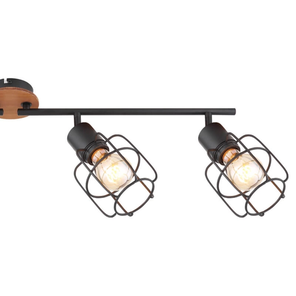 Nasufitowa lampa Willa 54037-4 druciane reflektorki czarne