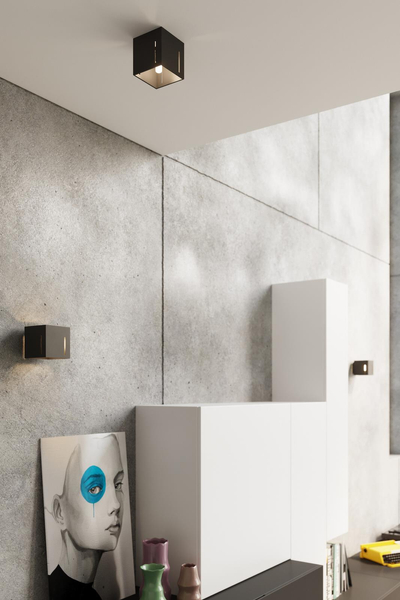 Plafon LAMPA sufitowa SL.0400 metalowa OPRAWA kwadratowa kostka cube czarna