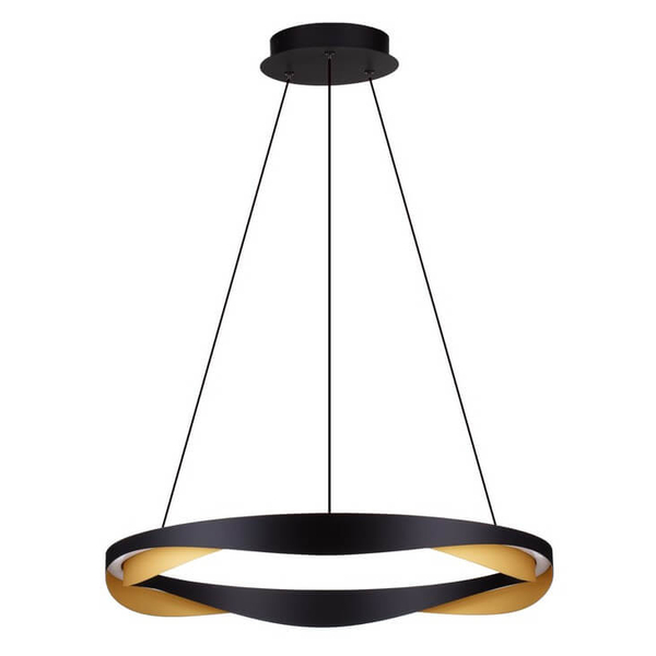 Wisząca lampa do jadalni PATAPO LE44460 LED 53W 3000K ring czarna złota