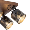 Regulowana lampa sufitowa Rotem 3299 do przedpokoju czarna drewniana