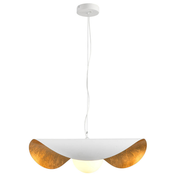 Szklana lampa wisząca ENZO ST-F22020601-D40 white kula biały złoty