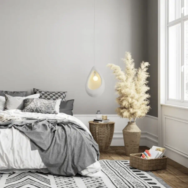 Nowoczesna wisząca lampa 23163 regulowana włókno szklane biały