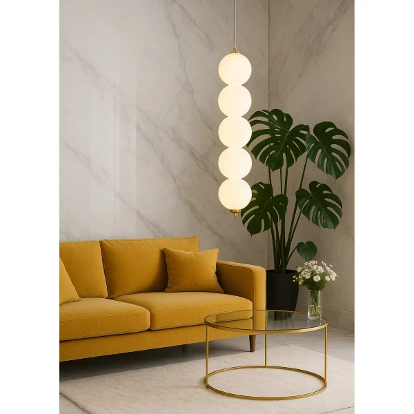 Nowoczesna wisząca lampa Pontti LWKM5 LED 15W 3000K kule złote