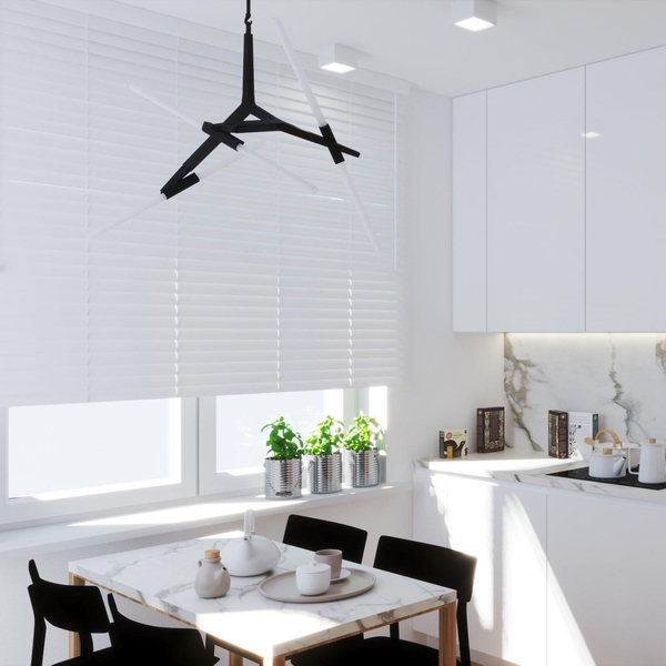 Lampa wisząca futurystyczna Sticks ST-1001-6 black Step do salonu czarna