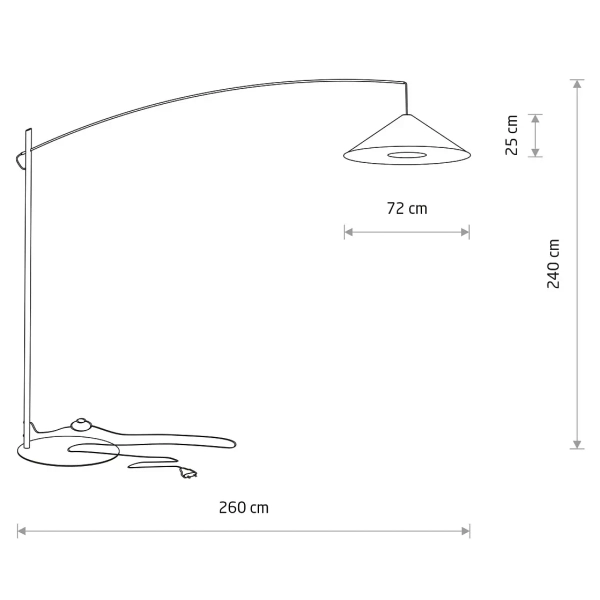 Designerska podłogowa lampa POISE 11767 do sypialni szara