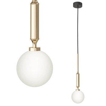 Wisząca lampa 1-płomienna Ero I biały zwis kula nad blat