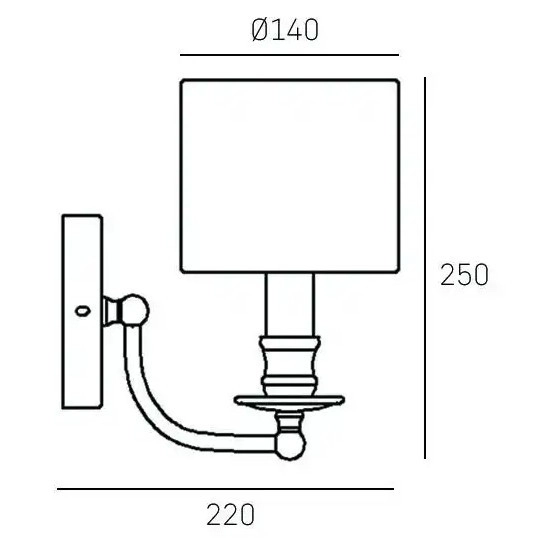 Abażurowa LAMPA ścienna ABU DHABI W01397BK Cosmolight klasyczna do salonu czarna