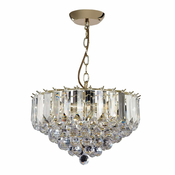 Lampa wisząca z kryształkami Fargo FARGO-14BP Endon mosiądz przezroczysta
