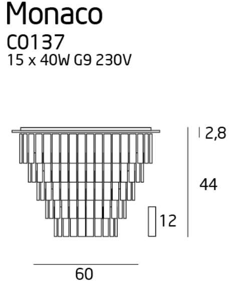 Plafon LAMPA sufitowa MONACO C0137 Maxlight kryształowa OPRAWA glamour crystal przezroczysta