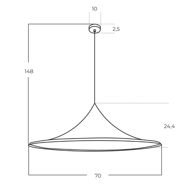 Wisząca lampa sypialniana KELDAN AZ5903 Azzardo stożkowa biała