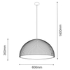 Kopułowa lampa wisząca Gandra 5039+5055 Shilo do salonu karbowana brązowa