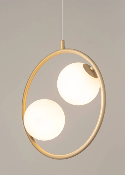 Sypialniana lampa wisząca Ring zwis nad łóżko biały złoty