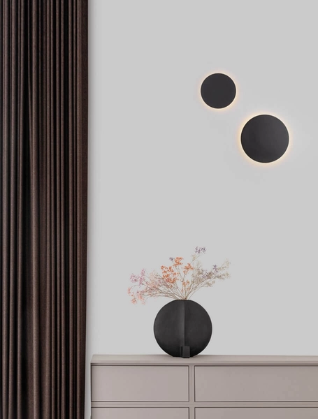 Okrągła lampa ścienna Chica nowoczesna LED 22,5W czarna