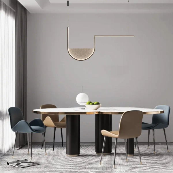 Salonowa wisząca lampa 23170 LED 35W 3000-4000k półpierścień czarny