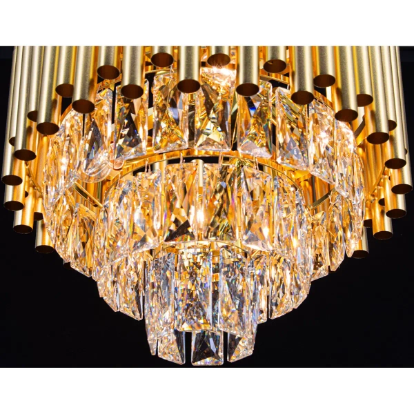 Kryształowa sufitowa lampa Bari 6230/4B TR glamour złoty