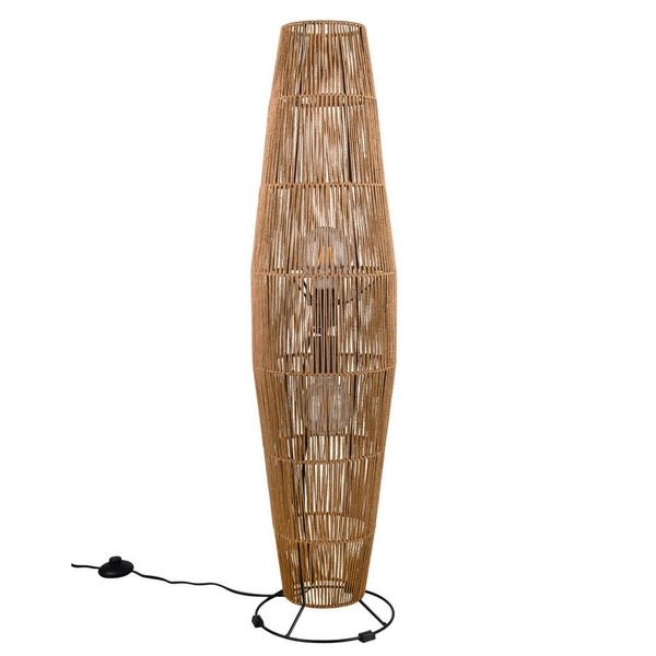 Ekologiczna lampa podłogowa Miki R41102026 papier brązowa