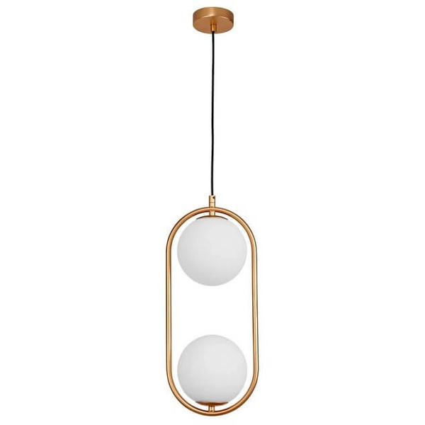 Kulista lampa wisząca Rengo LE41772 szklana balls biała złota