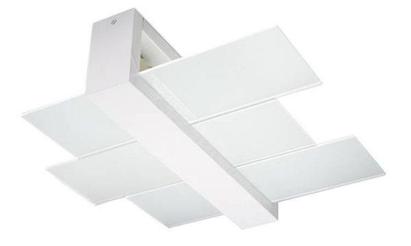 Plafon LAMPA sufitowa SL.0078 szklana OPRAWA drewno biała