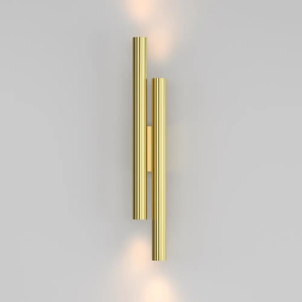 Naścienna podwójna tuba Calipso C082WL-24W2.7K-BS LED 24W 3700K mosiądz