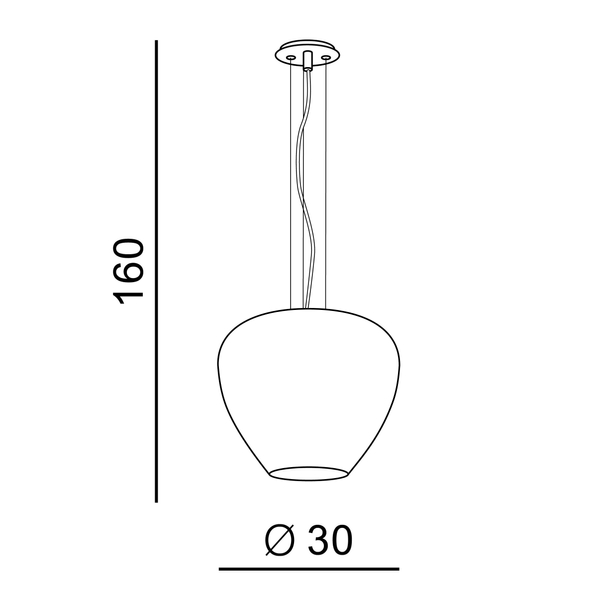 Przydymiona lampa wisząca Baloro do sypialni nad łóżko