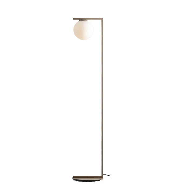 Stojąca lampa kulista ZAC 1038A17_1 szklana metalowa biała beżowa