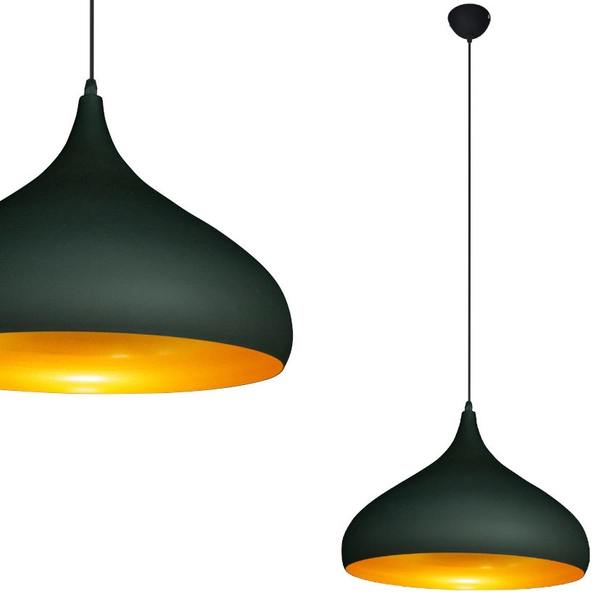 Loftowa LAMPA wisząca 8112/1 -01 Elem metalowa OPRAWA industrialny ZWIS kropla czarna złota