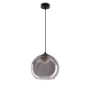 Lampa szklana wisząca nad wyspę Brin 31-38333 ball do sypialni przydymiona