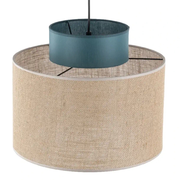 Ekologiczna zwisająca lampa Duo 3256 tuba z naturalnej juty zielony