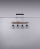 Rustykalna lampa wisząca Mina 15326-4N czarna drewniana