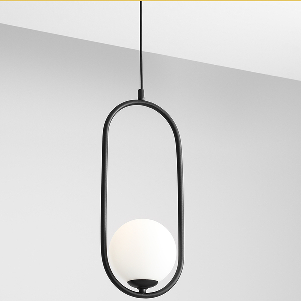 Lampa wisząca RIVA 1086G1 Aldex metalowy zwis do salonu biała kula