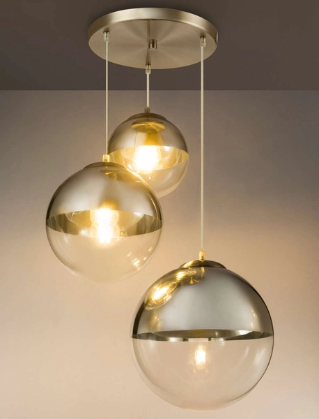 LAMPA wisząca VARUS 15851-3 Globo szklana OPRAWA zwis kaskada kule balls chrom przezroczyste