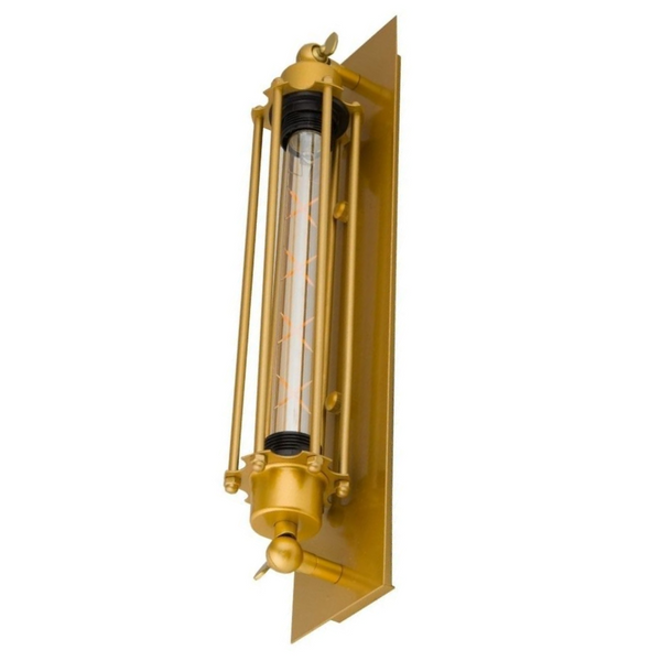 Podłużny kinkiet ścienny Retro Loft ABIGALI-KR-E27-GOLD metalowy złoty