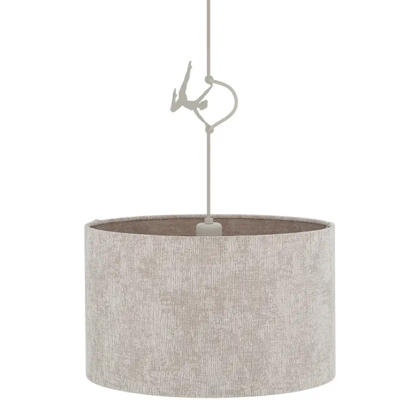 Lampa abażurowa wisząca CEDRO 11664 do salonu beżowa